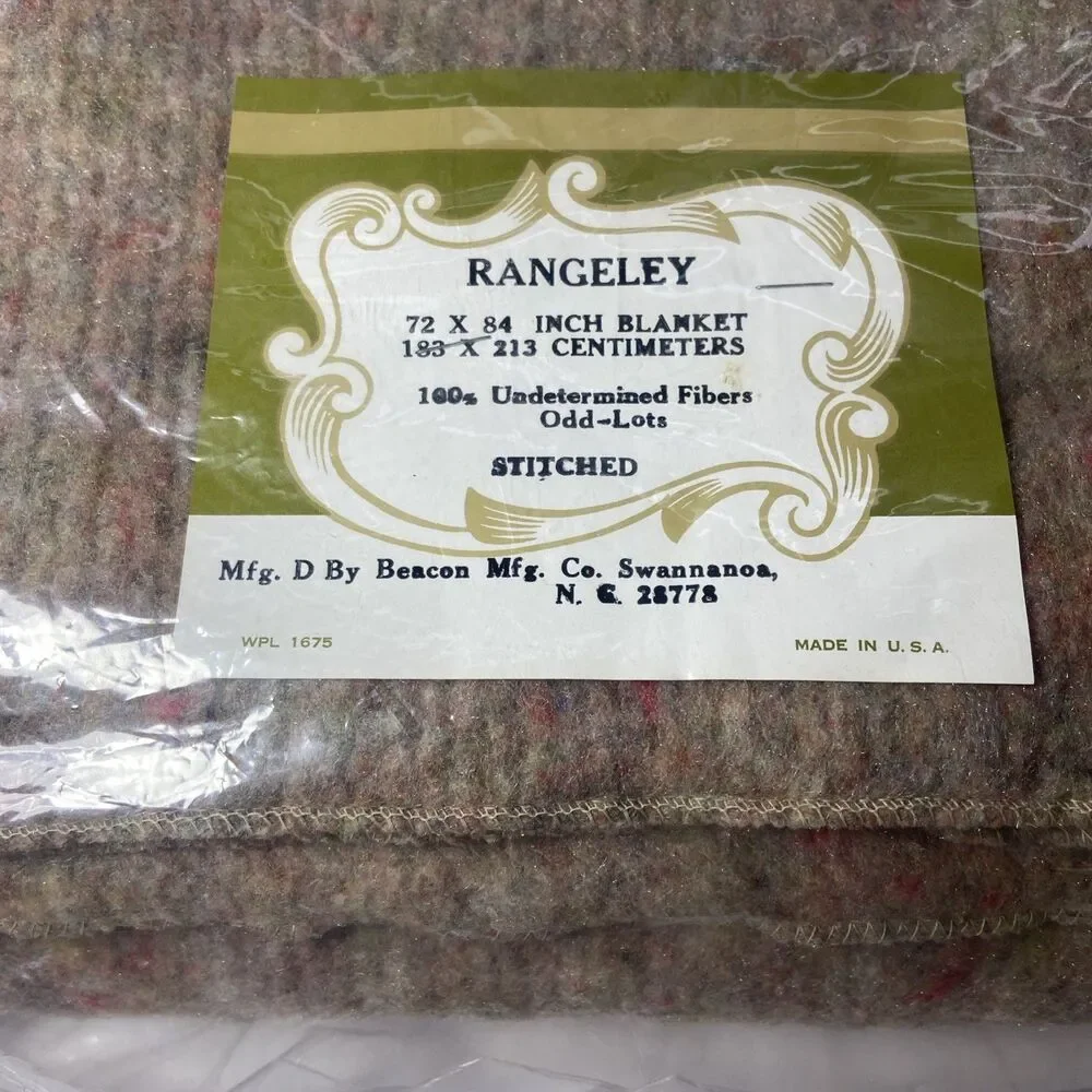 New Vintage 1960s–70s Beacon Rangeley Blanket 72x84 Wool Blend USA Made NIP